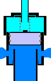 Dump valve a piston reglable